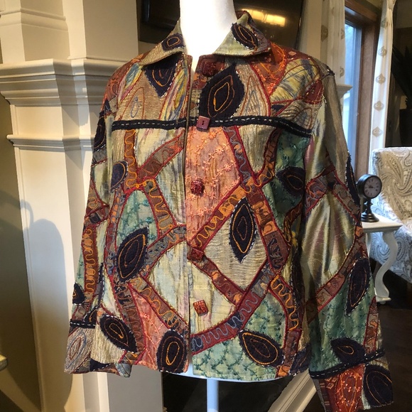 Anage Jackets & Blazers - Anage Vintage Multicolored Patchwork Jacket Size Small Long Sleeve